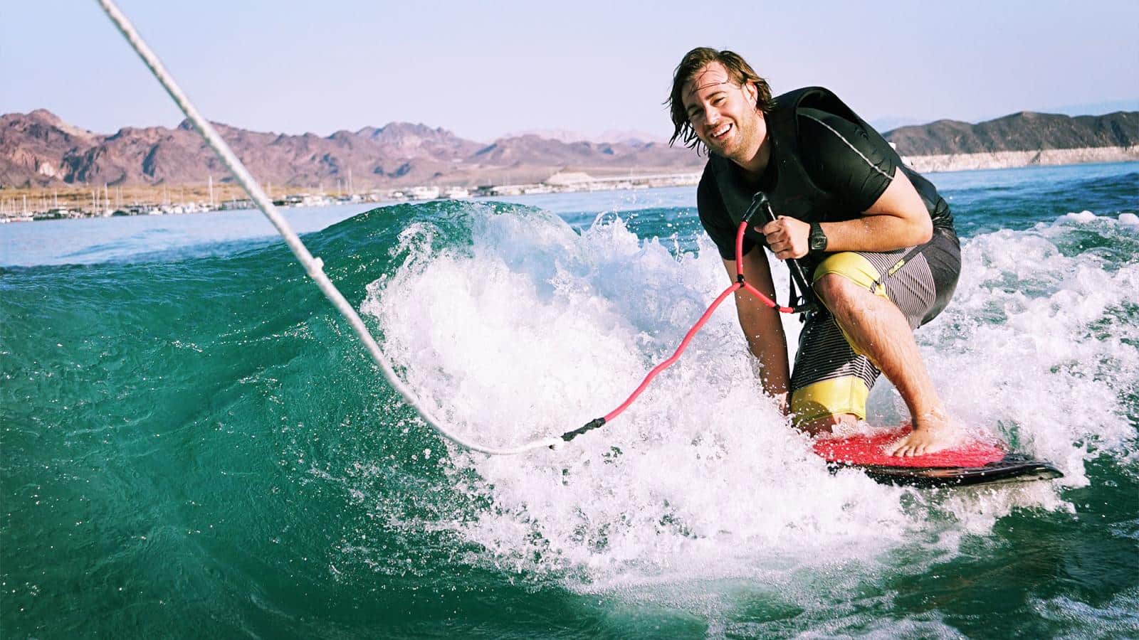 Wakeboarding on Lake Mead near Boulder City, Nevada